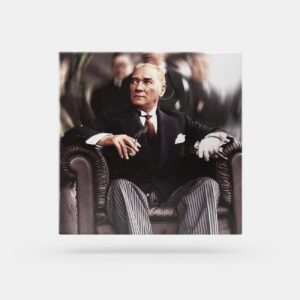 Atatürk Tablosu; Geçit Törenin Ankara Hipodrom. Renkli, Kare