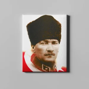 Atatürk Tablosu; Türk Bayrağı Kompozisyonu. Renkli