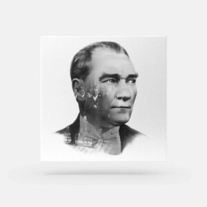 Atatürk Tablosu; Özel Tasarım 2. Siyah - Beyaz, Kare